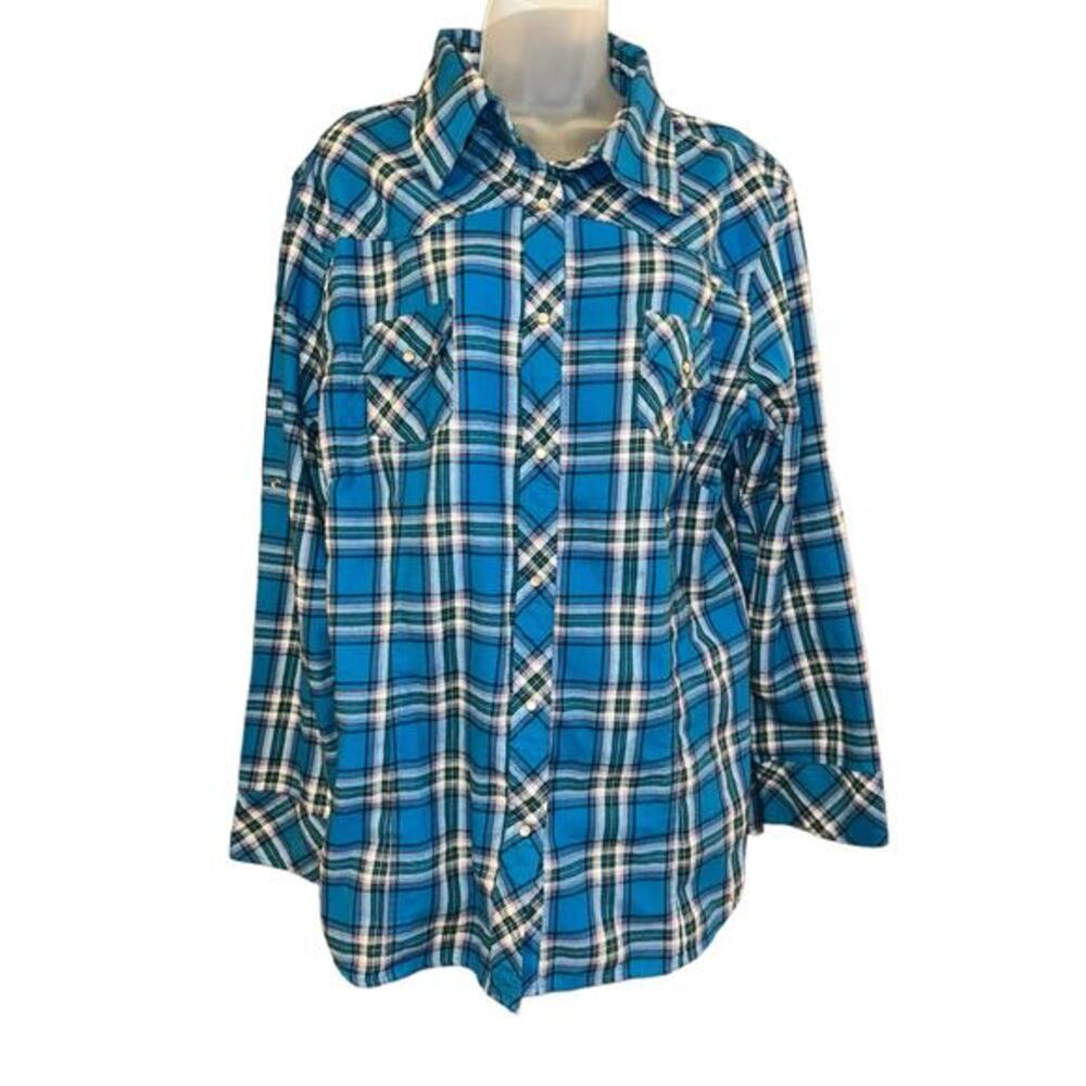 Stillwater Supply Company Women’s 2XL Pearl Snap Flannel Shirt Burro